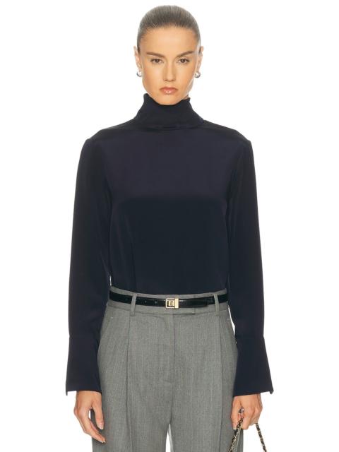 Silk Turtleneck Top