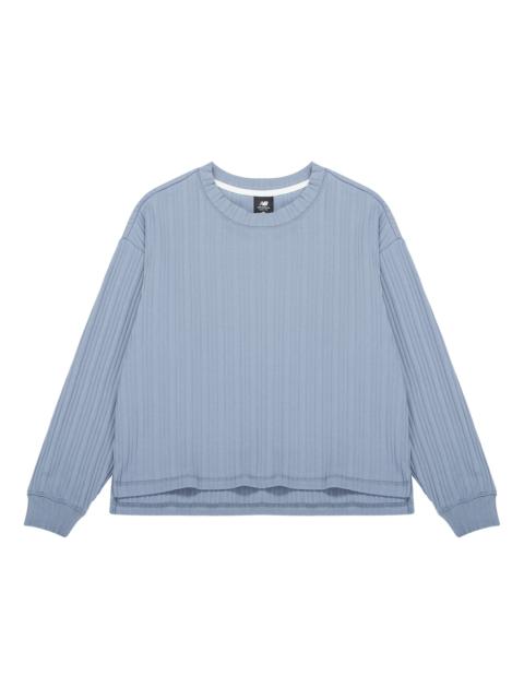 (WMNS) New Balance Casual Rib-Knit Top 'Blue' AWT23319-AGY
