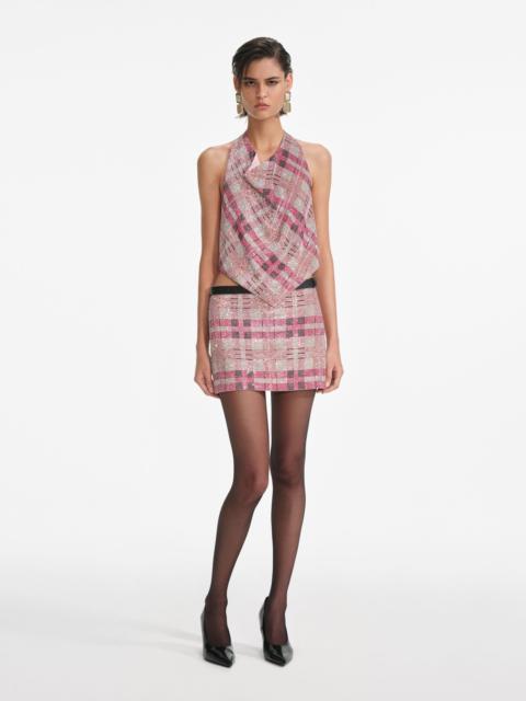Pink Check Chainmail Top
