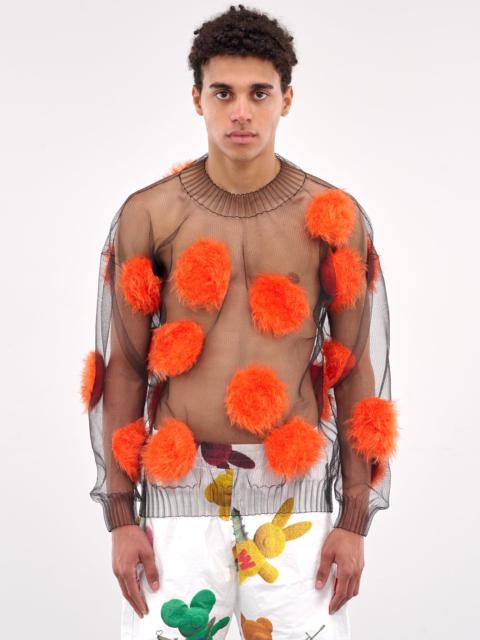 Sheer Hairy Polka Dot Sweater