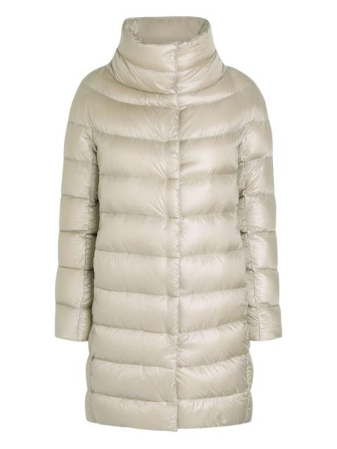 high-neck quilted coat