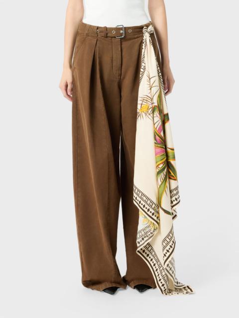 VISCOSE TWILL FOULARD WITH LOGO PRINT