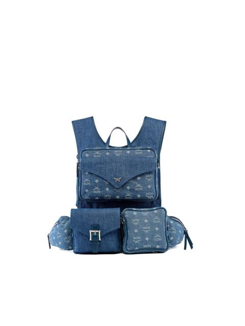 large Aren monogram-jacquard denim multi-backpack