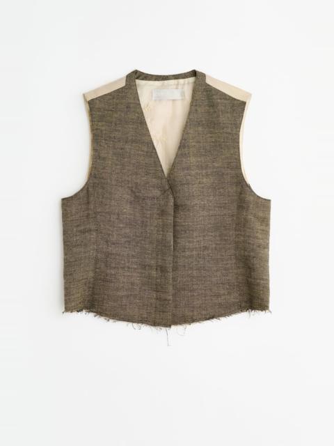 Base Waistcoat Deep Husk Soft Grain Weave