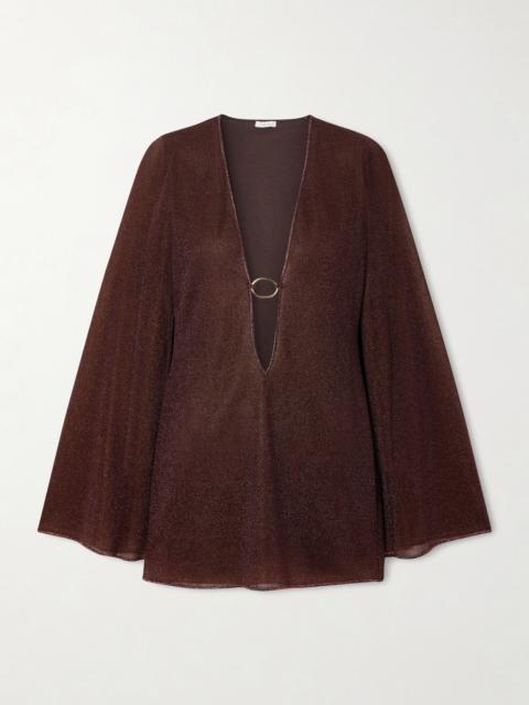 Lumière Embellished Metallic Stretch-knit Kaftan