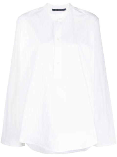 band-collar cotton shirt