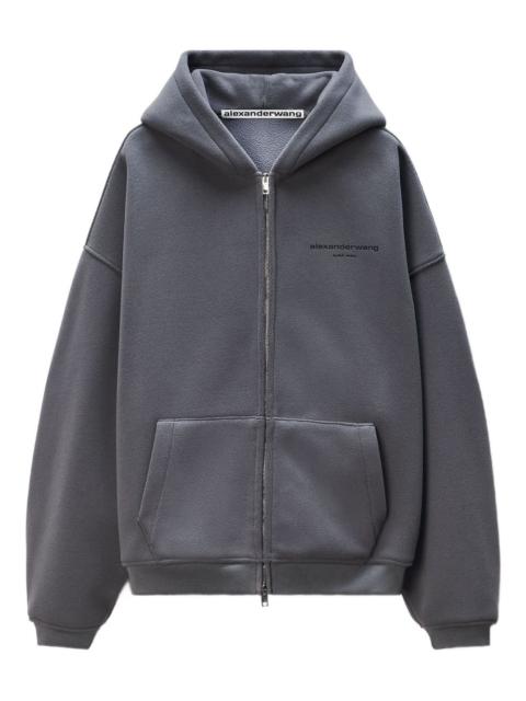 logo-detail zip-up hoodie