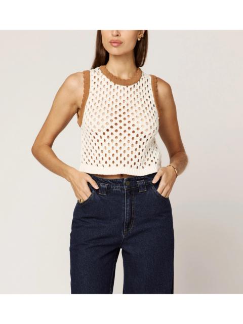 BROWNWYN SWEATER TOP | IVORY/BROWN