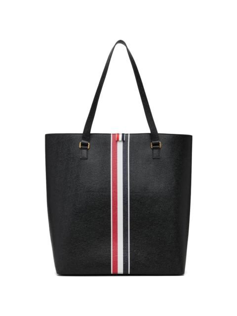 Black Vertical Pebble Grain Leather Tote