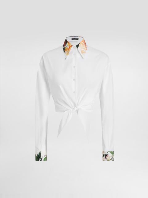 Bouquet-print poplin shirt