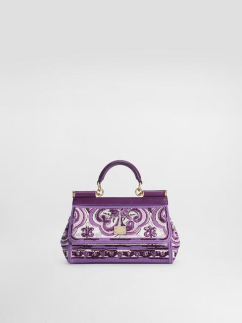 Small Sicily handbag with Majolica embroidery
