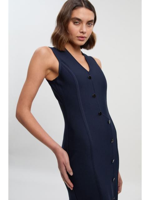 Figure Form Bandage Button Through Pencil Midi Dress