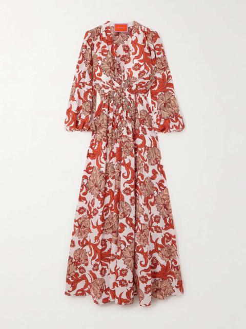 Long Camerino ruffled printed silk maxi dress