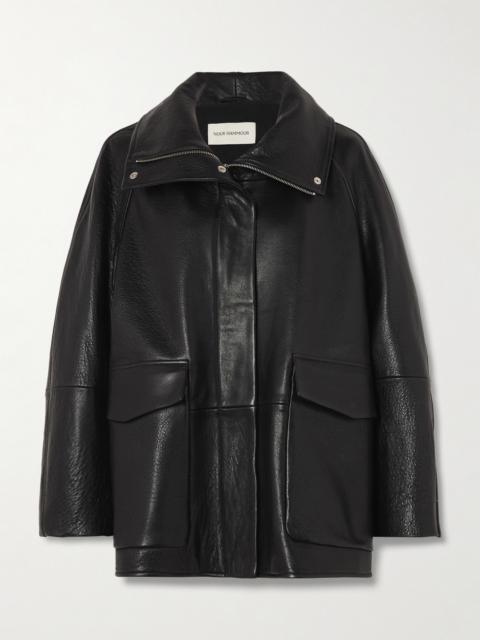Ansel Oversized Textured-leather Jacket