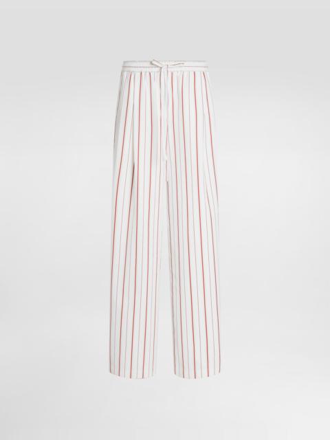 Striped poplin trousers