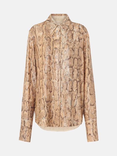 Sequined snake-effect shirt