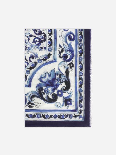 Majolica-print cashmere scarf (135 x 200)