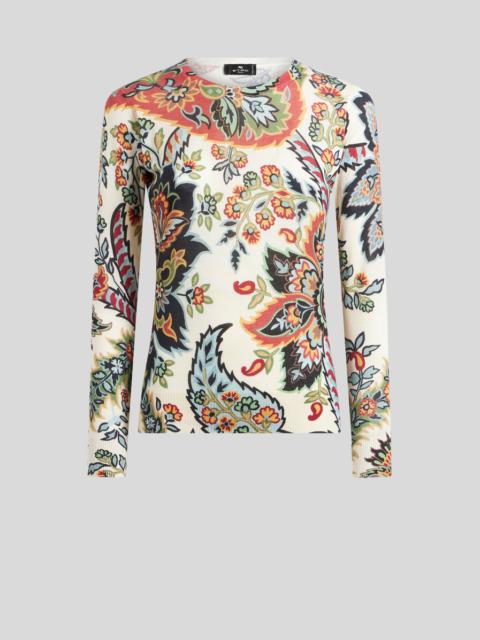 PAISLEY SILK AND CASHMERE SWEATER