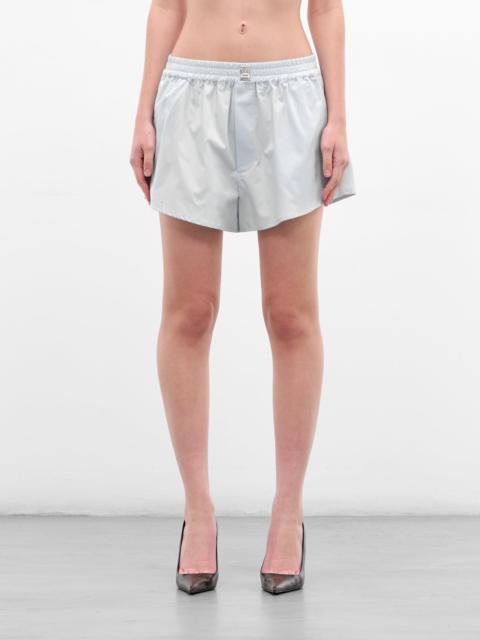 Blue Cotton Poplin Elasticated Shorts