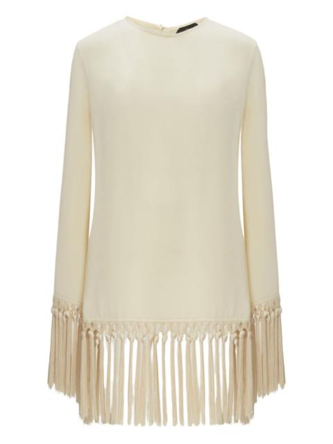 fringe-trimmed mini dress