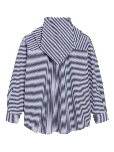 striped-pattern bandana-collar shirt