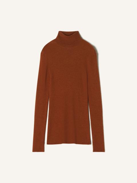 MERINO WOOL AND SILK TURTLENECK SWEATER