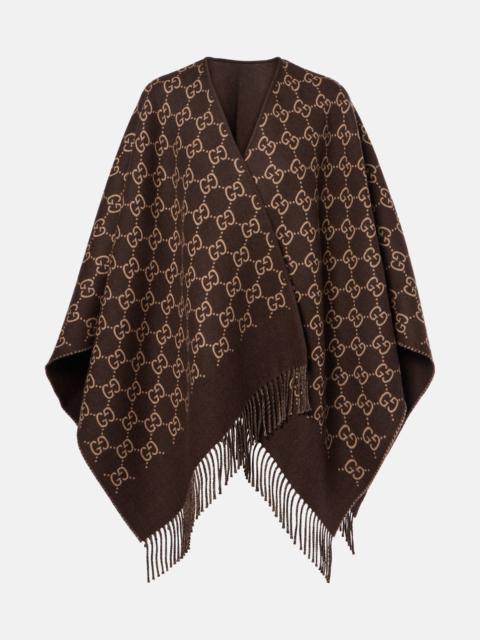 GG wool jacquard shawl