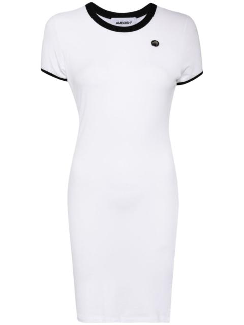 logo-plaque fine-knit minidress