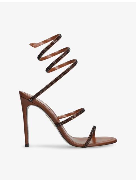 Cleo II 105 crystal-embellished leather heeled sandals