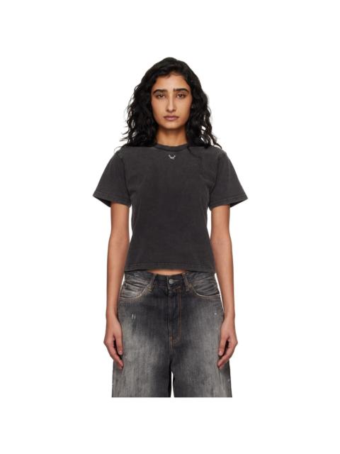 Black Pierced Fitted T-shirt