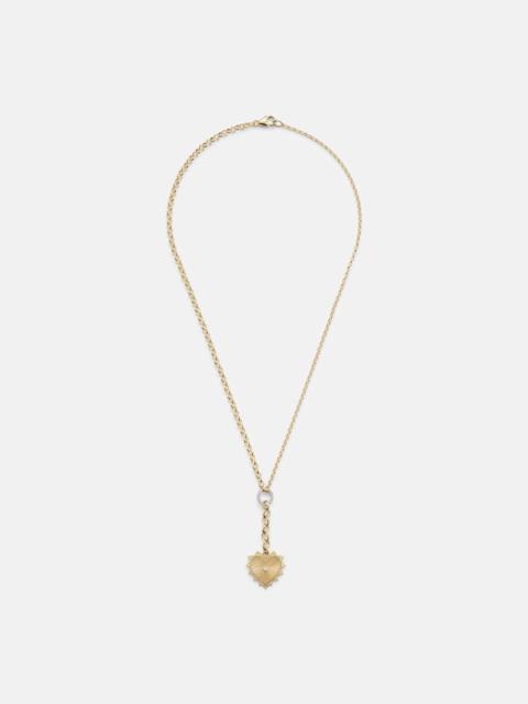 Radiating Heart 18kt gold pendant necklace with diamonds