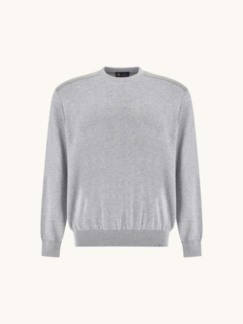 CREW‑NECK SWEATER IN SILK AND COTTON WITH WOOL AND SILK DETAILS