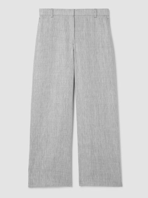 Striped Linen Sheen Full-Length Trouser Pant