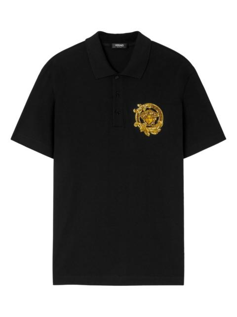 Medusa-appliqué polo shirt