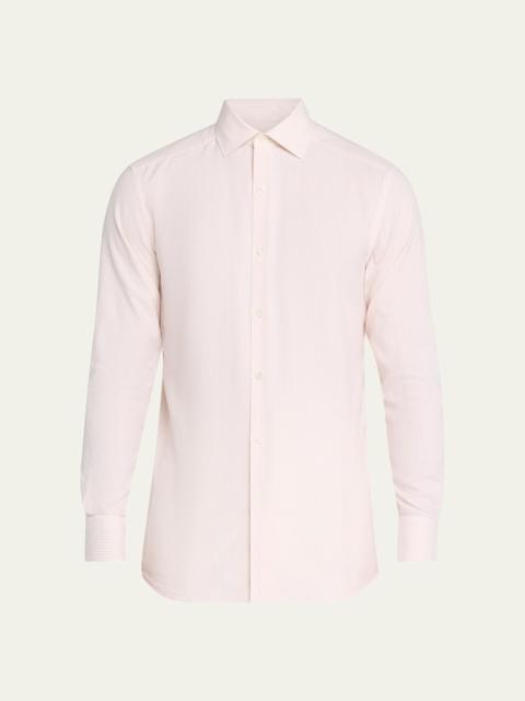 Men's Cotton and Cashmere Pinstripe Slim-Fit Sport Shirt