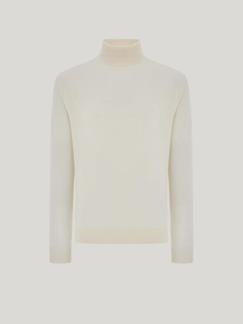 CANALI NUVOLA CREAM-COLORED SEAMLESS PURE WOOL TURTLENECK