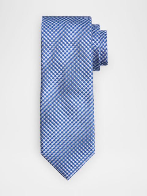 Men's Geometric Check Silk Tie