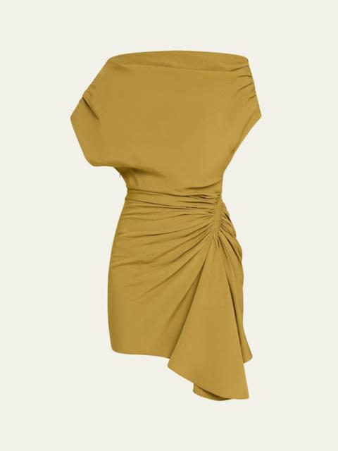 Poppy Ruched Off-The-Shoulder Mini Dress