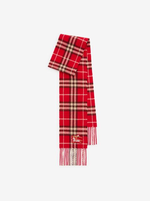 Narrow Check Cashmere Scarf