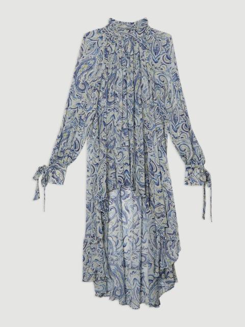Viscose Crinkle Paisley Frill Detail Tunic