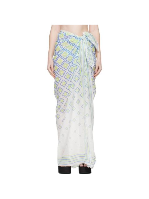 White Degrade Monogram Pareo Cover-up Skirt