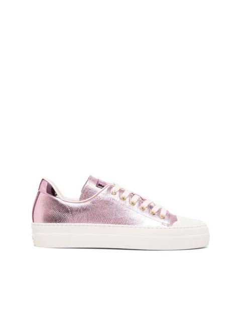 City metallic-finish sneakers