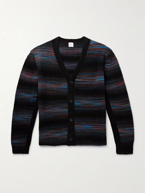 Striped Knitted Cardigan Black