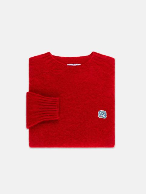 MADE-IN-SCOTLAND RED SHAGGY DOG ICON SWEATER  - TRIM FIT