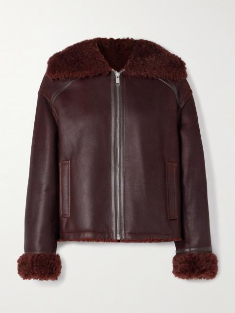 Shearling-trimmed Leather Jacket