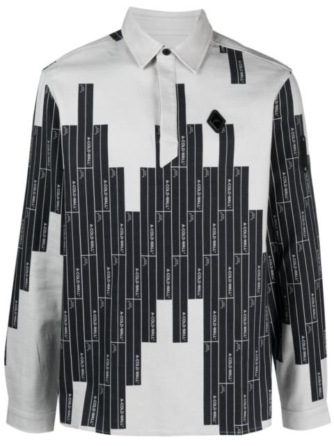 Vector Monogram LS cotton polo shirt