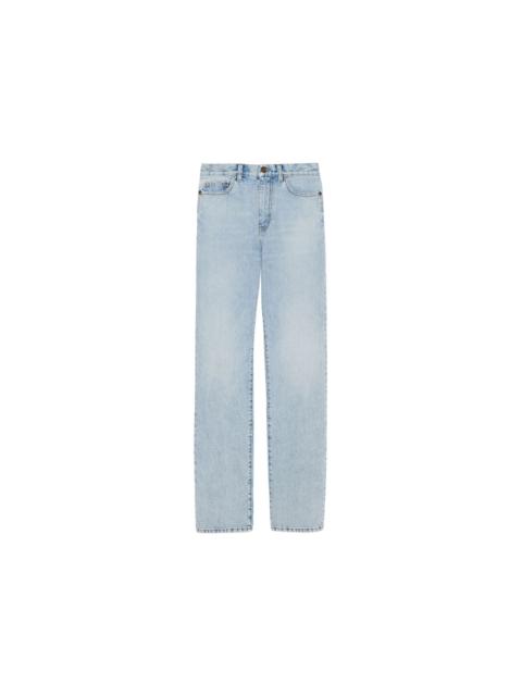 Saint Laurent Women's Janice Denim Jeans Clear Sky Blue