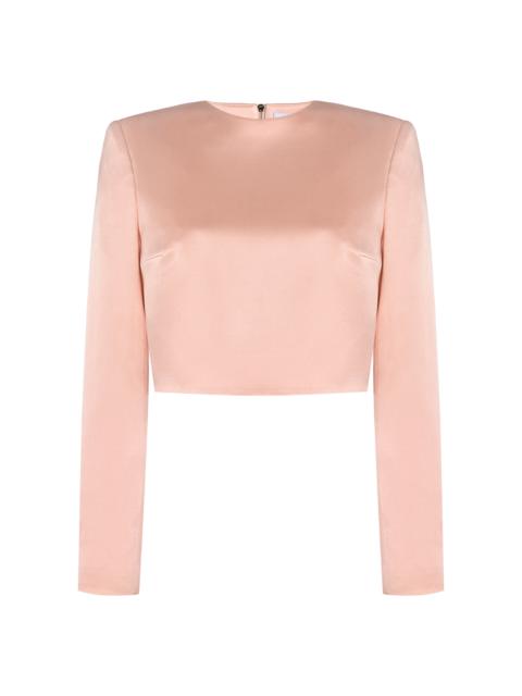 Keira Silk Charmeuse Crop Top pink