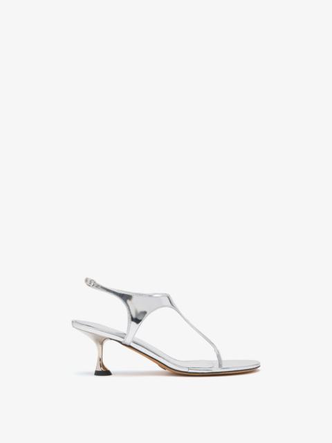 Tee Thong Sandals in Mirrored Metallic