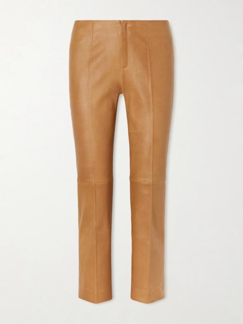 Georgette Leather Slim-fit Pants
